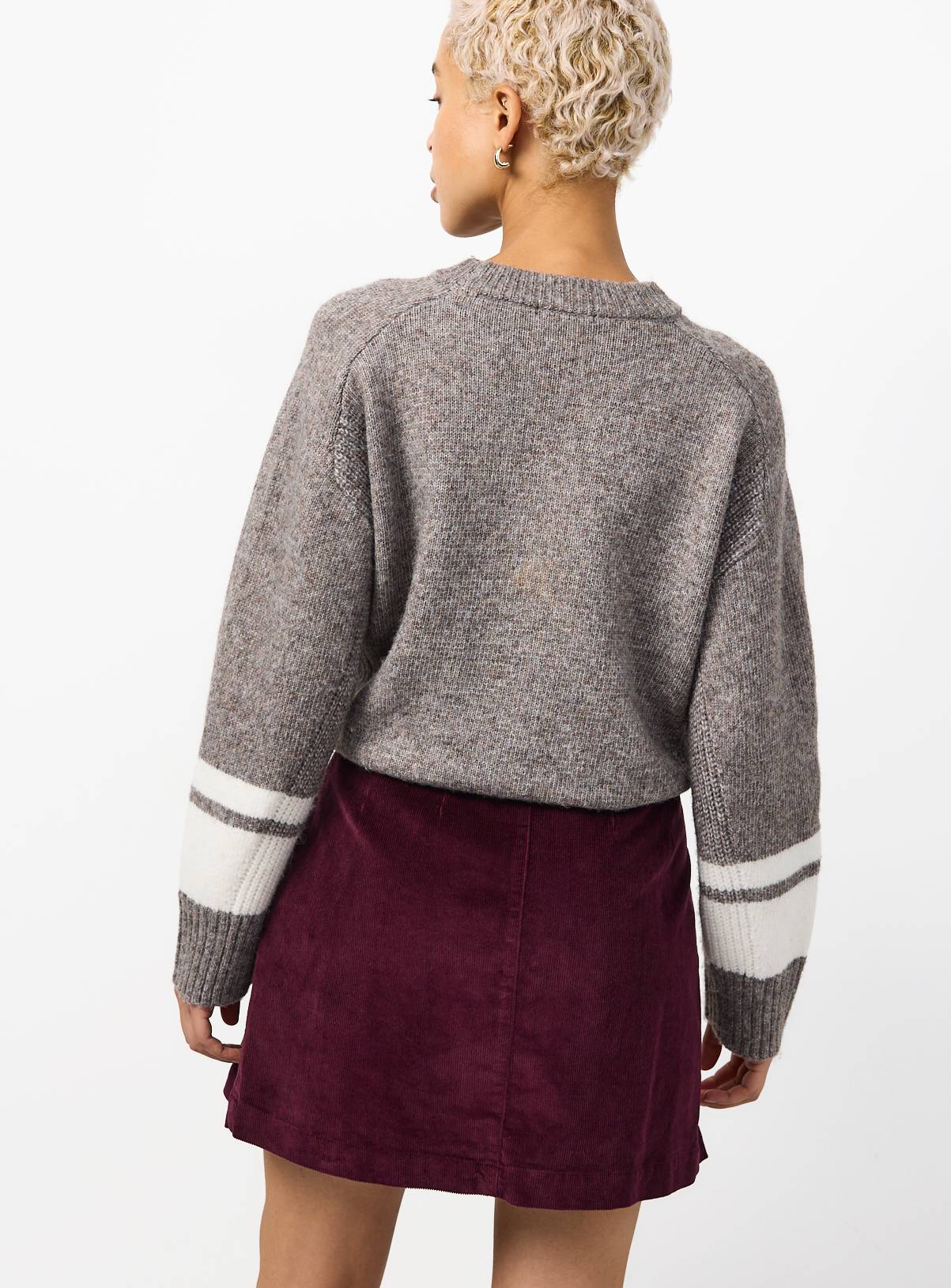 Dark Red Corduroy Kilt Mini Skirt 8 - Image 4